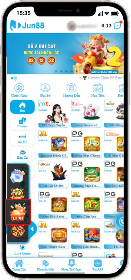 Bước 2: Chọn Phong Bao Lì Xì